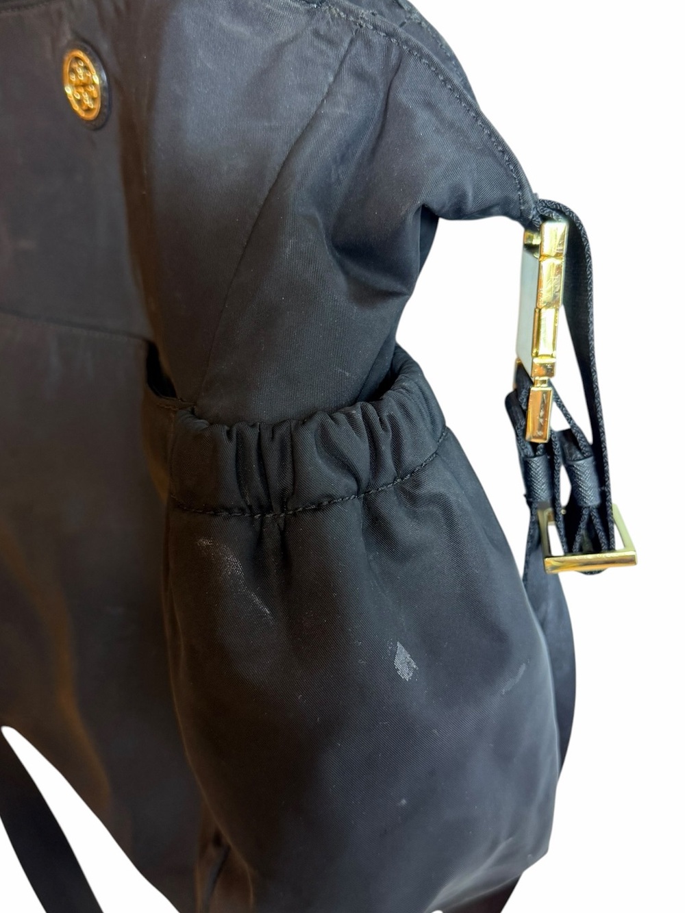 Tory Burch Scout Black Nylon Work Tote Crossbody Gold Hardware w/ TB Dust Cover - Picture 11 of 16